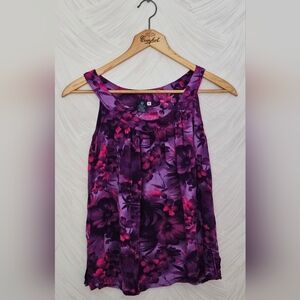 Hibicus Collection Women's Purple Floral Tank Camisole S